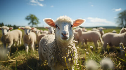 A Sheep on a Field, made with generative AI