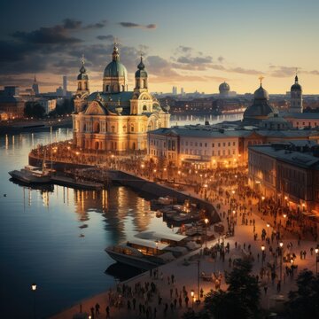 Helsinkiamazing Background 4k Wallpaper  City Castle And Charles Bridge At Night