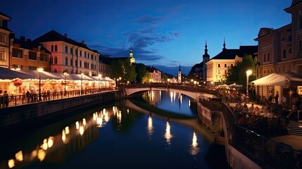 Fototapeta na wymiar amazing photo of Ljubljana Slovenian travel