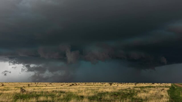 Supercell Thunderstorm Clouds over the Colorado Plains Time Lapse