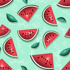 Mix Fruit Seamless Patterns 3D