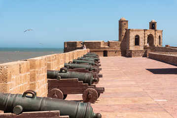 The bastion of Essaouira with its medieval bronze cannons