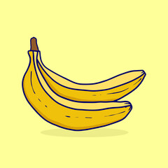 Fresh Banana Cartoon Illustration
