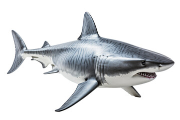 Fototapeta premium Shark isolated on the transparent background PNG. AI generative.