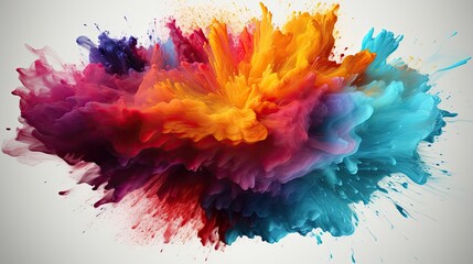 Color powder explosions with circle banner Splash