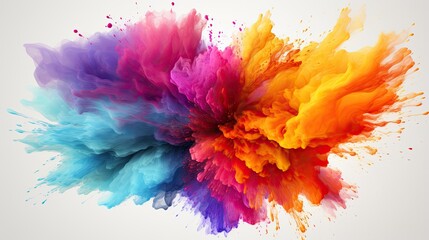 Color powder explosions with circle banner Splash