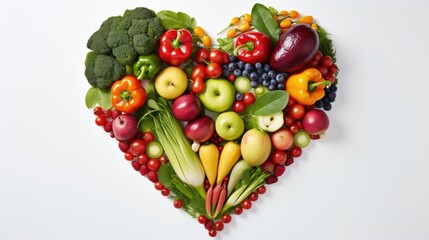 Naklejka na ściany i meble Human Heart Made of fruits and Vegetables