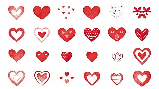 Heart Icons Set hand drawn icons and illustrations