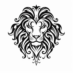 lion tattoo isolated on white background