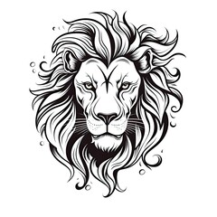 lion tattoo isolated on white background