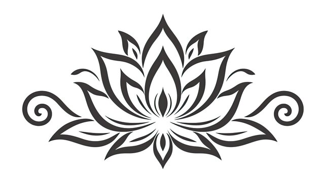 Lotus flower tattoo isolated on white background