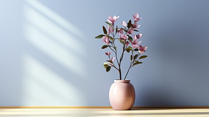 Minimalist Pastel vase with flowers