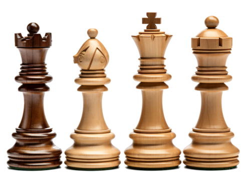 Chess pieces isolated on the transparent background PNG. AI generative.