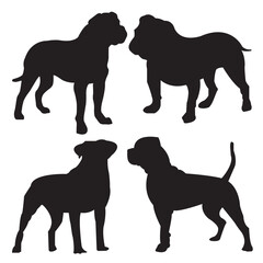 American Bulldog black silhouette collection