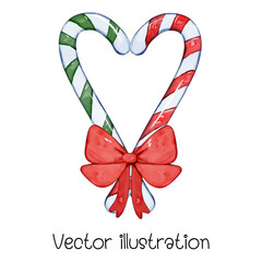 watercolor christmas candy vector illustration christmas day