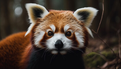 Cute puppy looking at camera, fluffy fur generated by AI