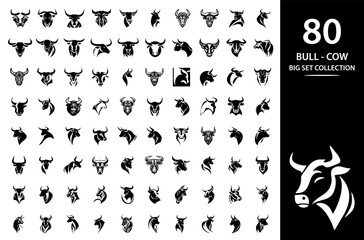 Bull, cow, angus, buffalo, cattle Head logo. Premium logo. Elegant logo symbol design illustration vector for company. - obrazy, fototapety, plakaty