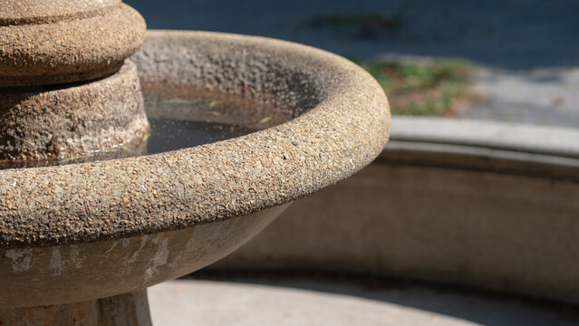non-functional water fountain basin