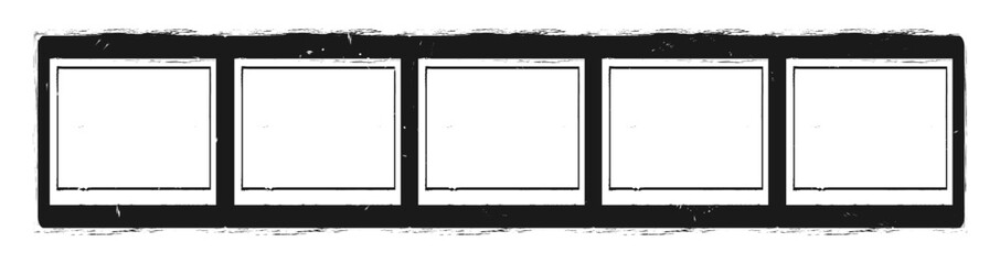 Old film frame border vintage vector background. Photo strip square collage shape. Horizontal screen illustration. Grunge black cinema template. Retro analog filmstrip roll. Blank 35mm slide mockup