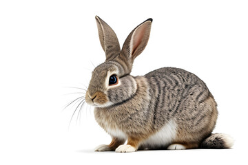 Obraz premium Beautiful hare on a white background.