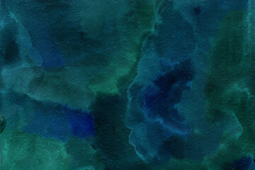 Green blue hand-drawn watercolor background