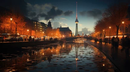  amazing photo of Berlin night view of the town country © Stream Skins