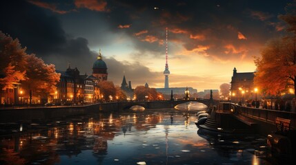 amazing photo of Berlin city at night