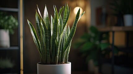 plant in a pot amazing photo of Snake Plant  highly detailed