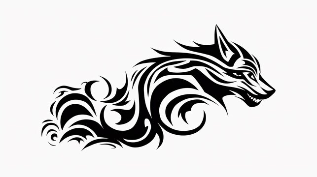black and white horse tattoo wolf tribal tattoo