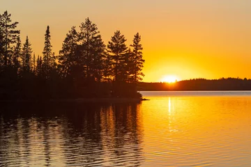 Fotobehang Oranje Orange Skies in the Great North Woods  © wildnerdpix