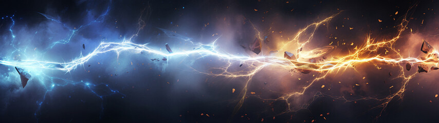 Abstract background with colorful lightning bolts. High quality illustration