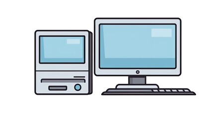 computer monitor and computer vector illustration