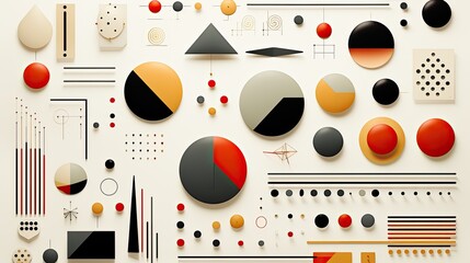 Geometric badges set Trendy minimal design illustration of an background