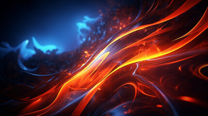 Abstract 3d background with textures of fire and metal. High quality illustration