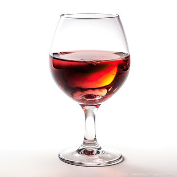 glass of wine on white background