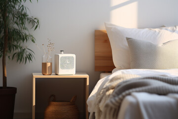 Air purifier white bedroom for filter ,Air Pollution Concept