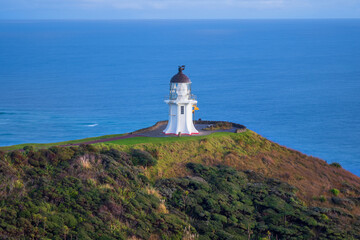 Fototapeta na wymiar Picturesque seascape with Cape Reinga lighthouse, New Zealand