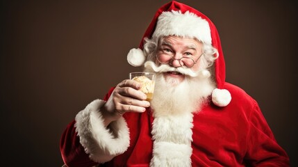 Santa Claus drinking milk