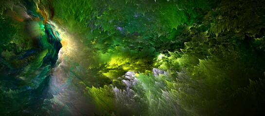 Background consists of fractal color texture and is suitable for use in projects on imagination,...