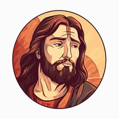 jesus christ religious character portrait. AI Generated