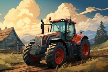 A field is being worked on by a tractor. (Illustration, Generative AI)