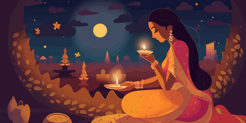 diwali day concept background. AI Generated