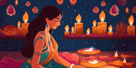 diwali day concept background. AI Generated
