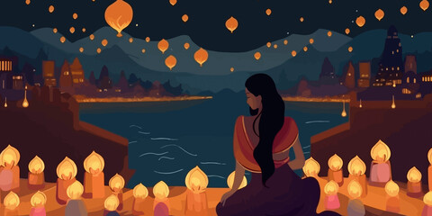 diwali day concept background. AI Generated