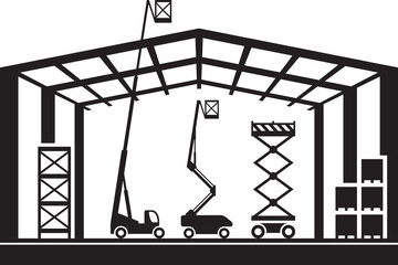 Construction lifting machinery - vector illustration