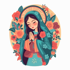 Obraz na płótnie Canvas Virgen de Guadalupe brought to life in an animation. AI Generated