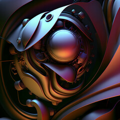 3d illustration of abstract geometric composition, digital art works. computer generated graphics.
