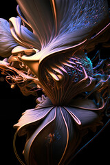 Obraz premium 3D surreal illustration. sacred geometry. Mysterious psychedelic relaxation pattern. fractal abstract texture. Digital artwork graphic astrology magic