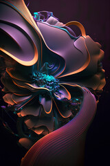 Obraz premium 3d illustration of abstract geometric composition,digital art works. computer generated graphics.