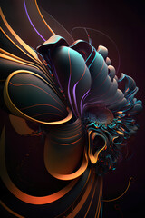 Obraz premium 3d illustration of abstract geometric composition,digital art works. computer generated graphics.